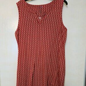 Croft & Barrow‎ red and white sleeveless dress Size L